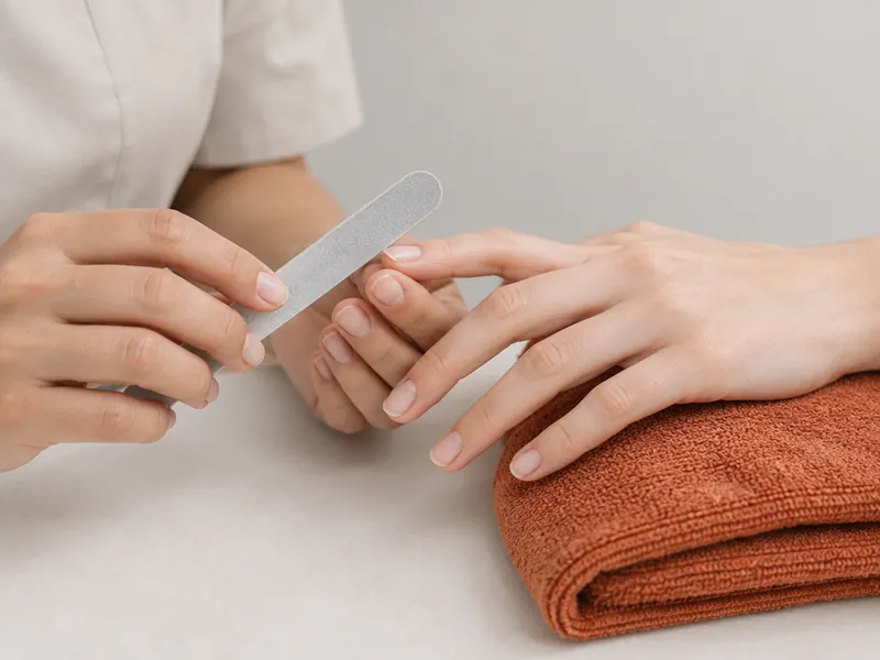 Limage des ongles d'une cliente